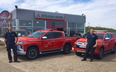 Übergabe der beiden Mitsubishi L200 Einsatzfahrzeuge an die Feuerwehr